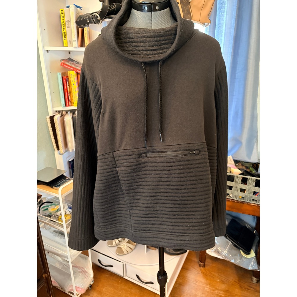 The North Face Women's Pullover L Black Cowl Neck Quilted Mixed Media Gorpcore